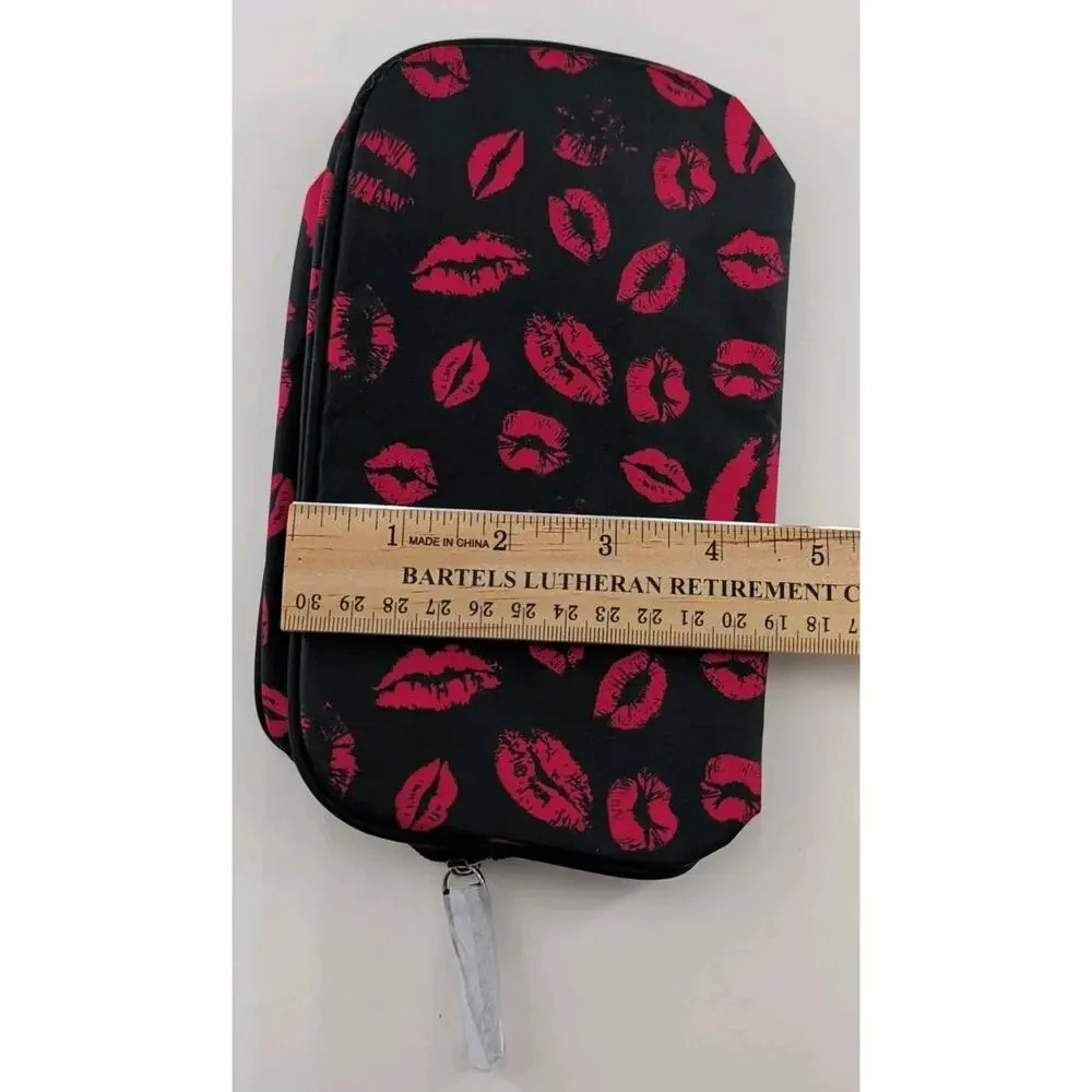 Avon Red Lips Makeup Bag Black With Red Kisses New 2015